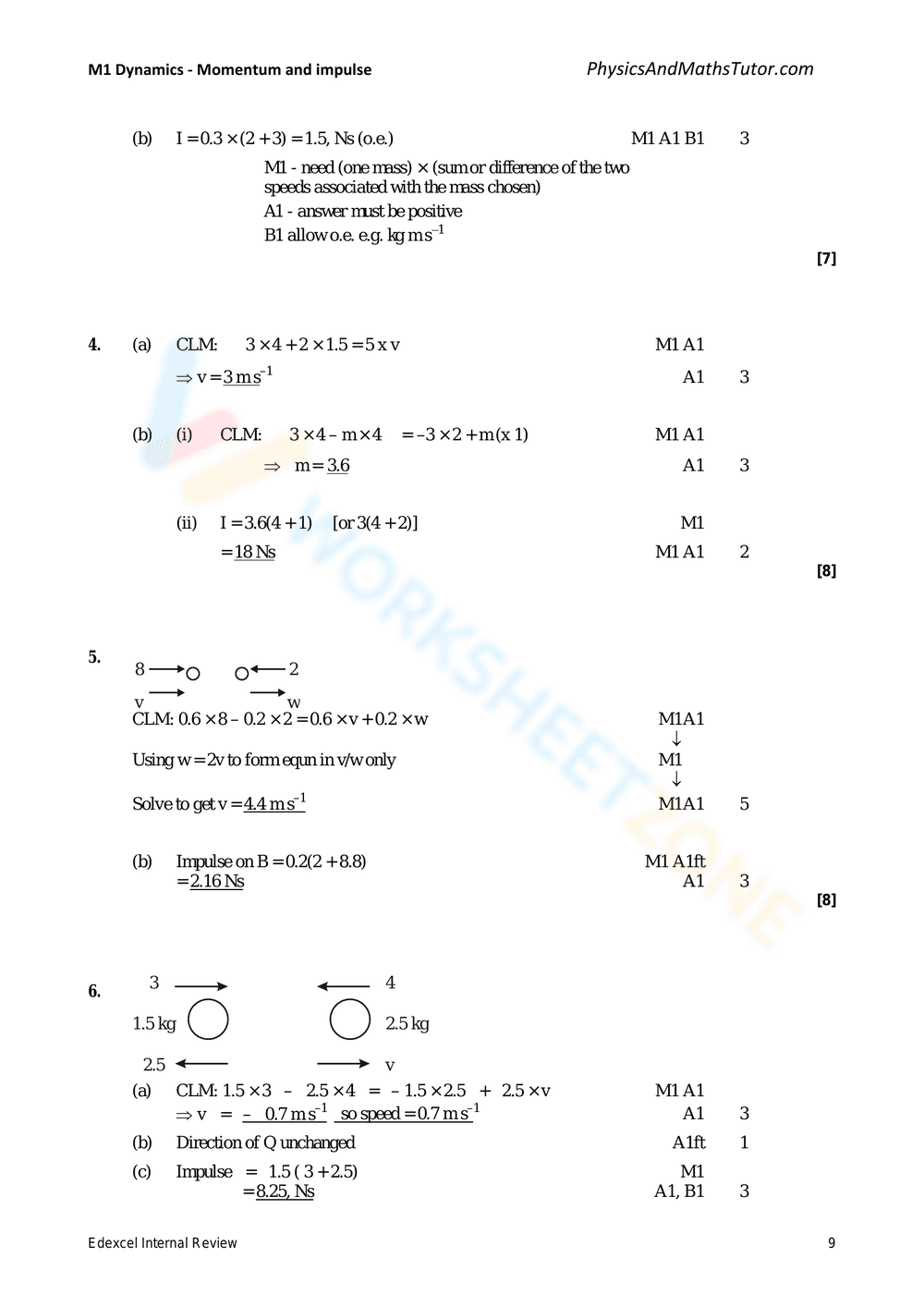 Dynamics: Momentum and Impulse Study Guide - Page 9