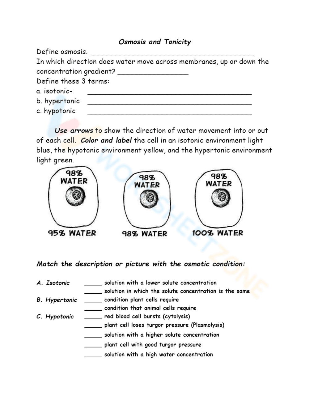 Understanding Osmosis and Tonicity - Page 1