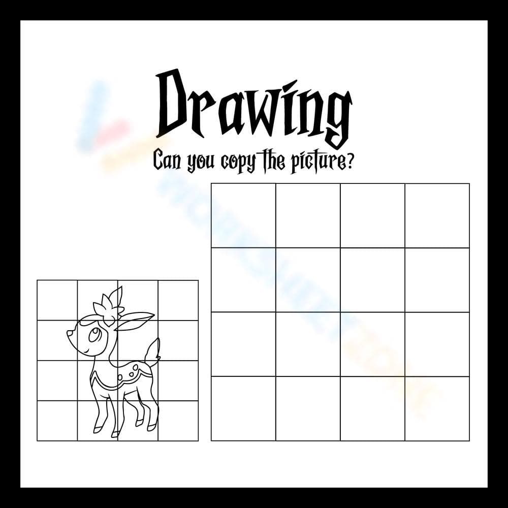 Simple Grid Drawing Practice - Page 1