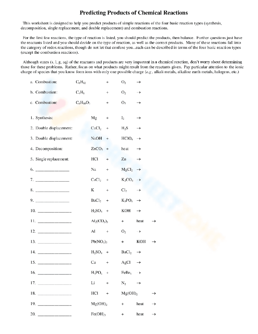 Predicting Products of Chemical Reactions - Page 1