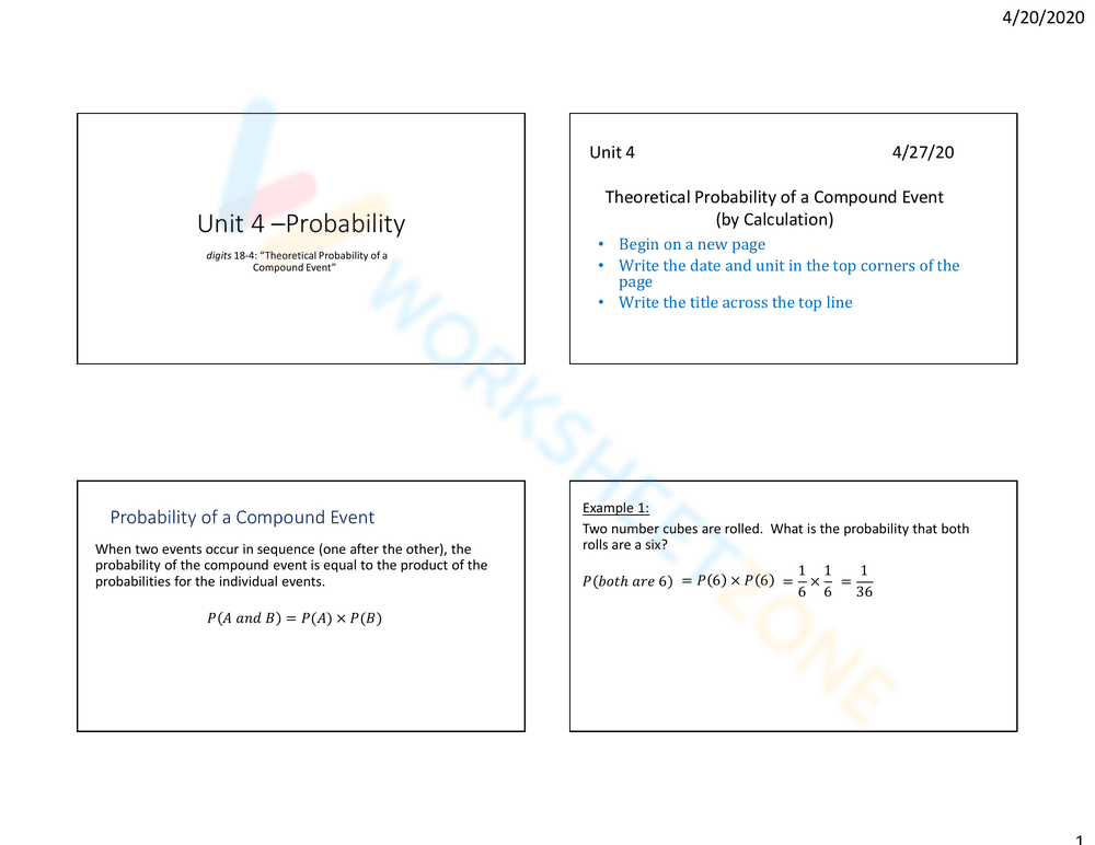 Probability of a Compound Event Worksheet - Page 13