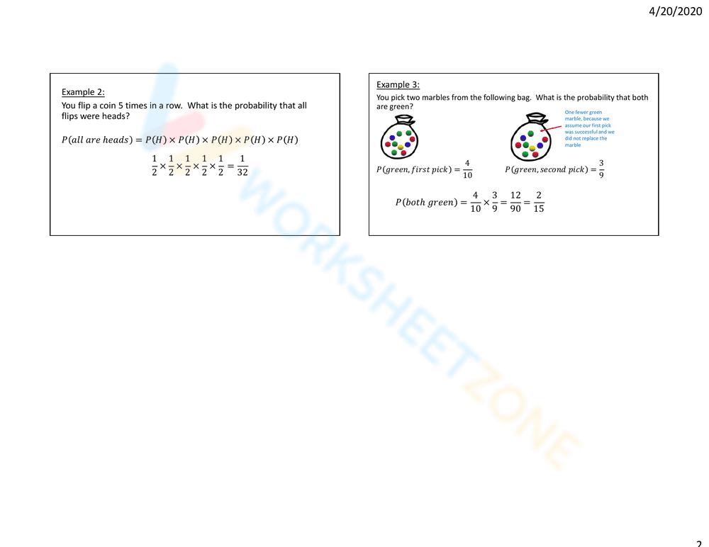 Probability of a Compound Event Worksheet - Page 14