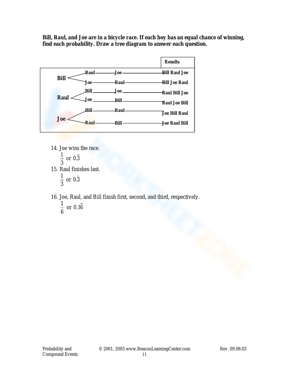 Probability and Compound Events Examples Worksheet - Page 10
