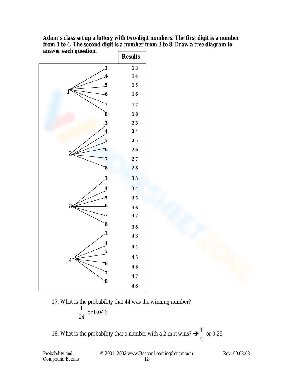 Probability and Compound Events Examples Worksheet - Page 11