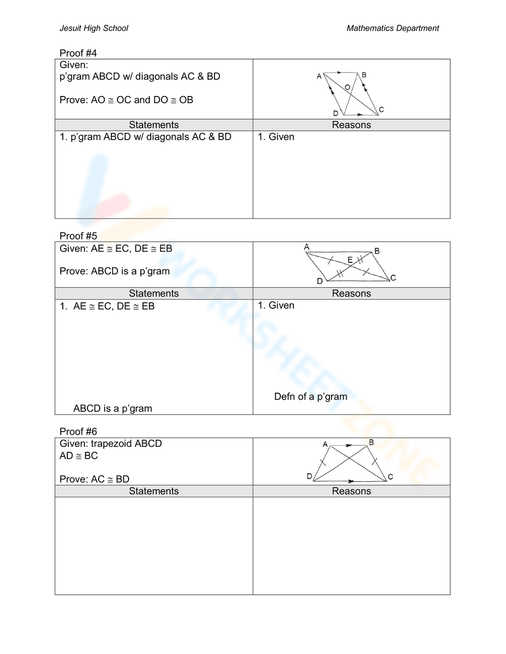 Geometric Proof Worksheet for Logical Thinking - Page 2