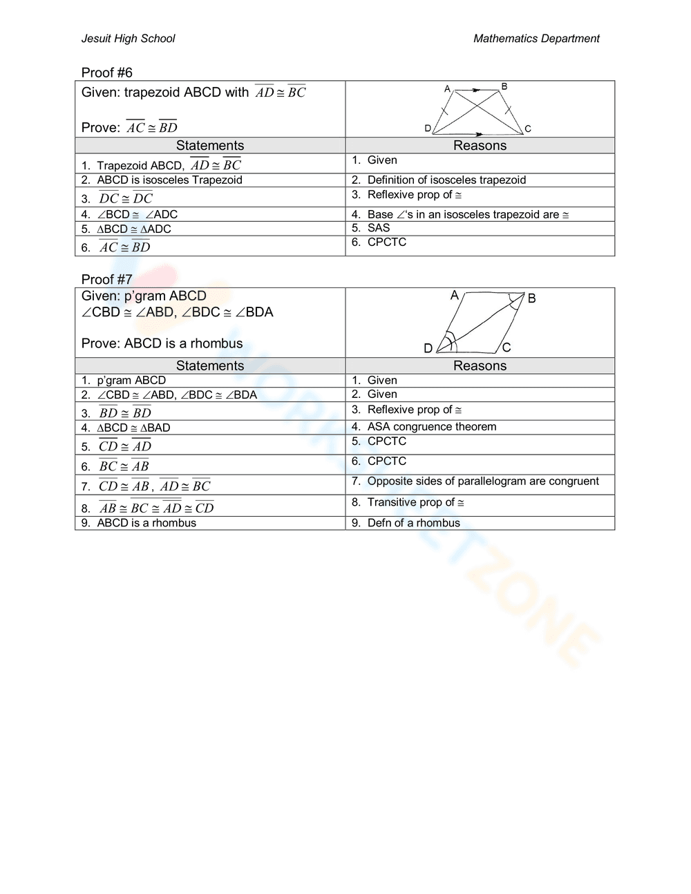 Geometric Proof Worksheet for Logical Thinking - Page 5