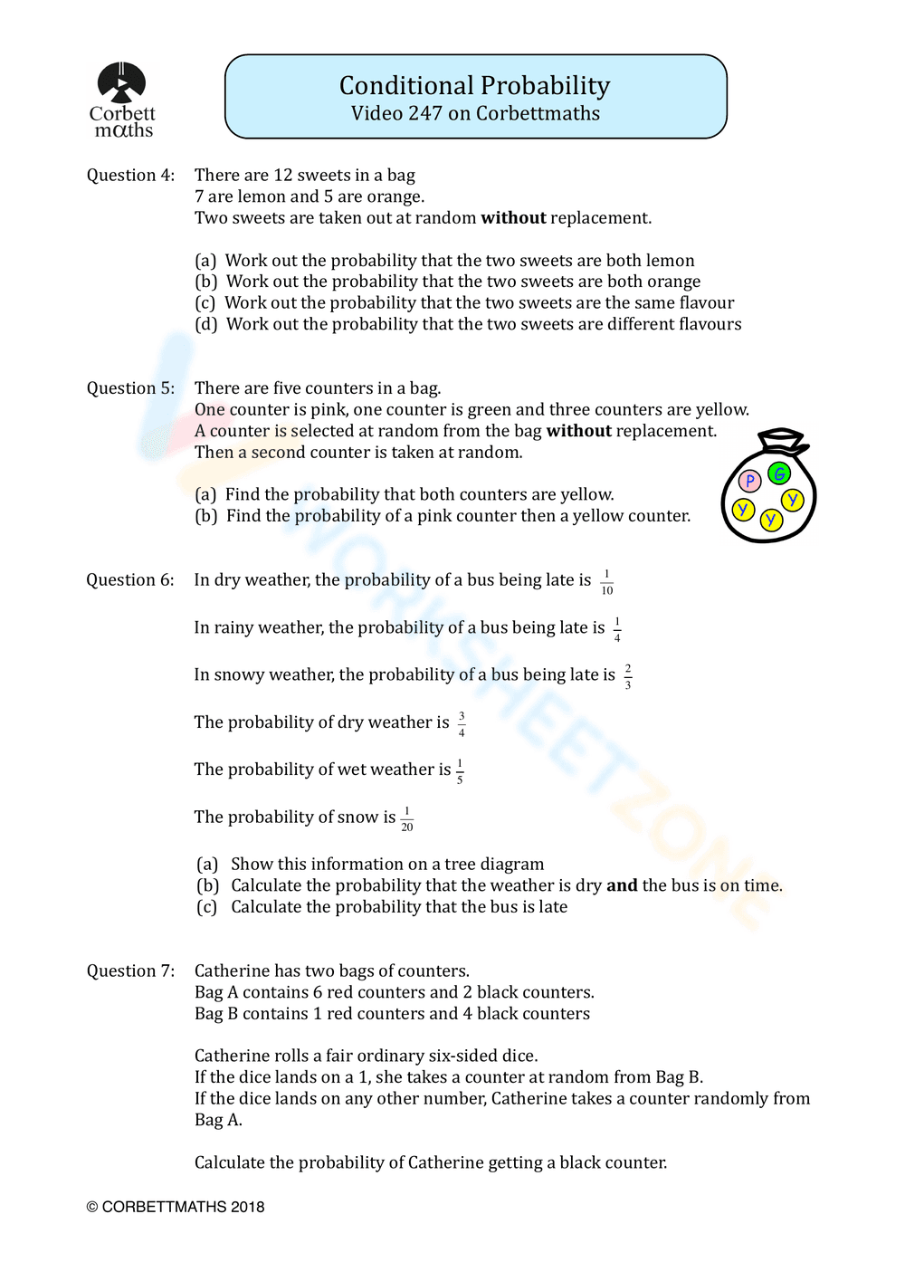 Updated Conditional Probability Worksheet for Statistics - Page 2