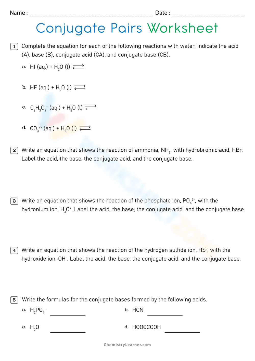 Learn About Conjugate Pair Worksheet - Page 1