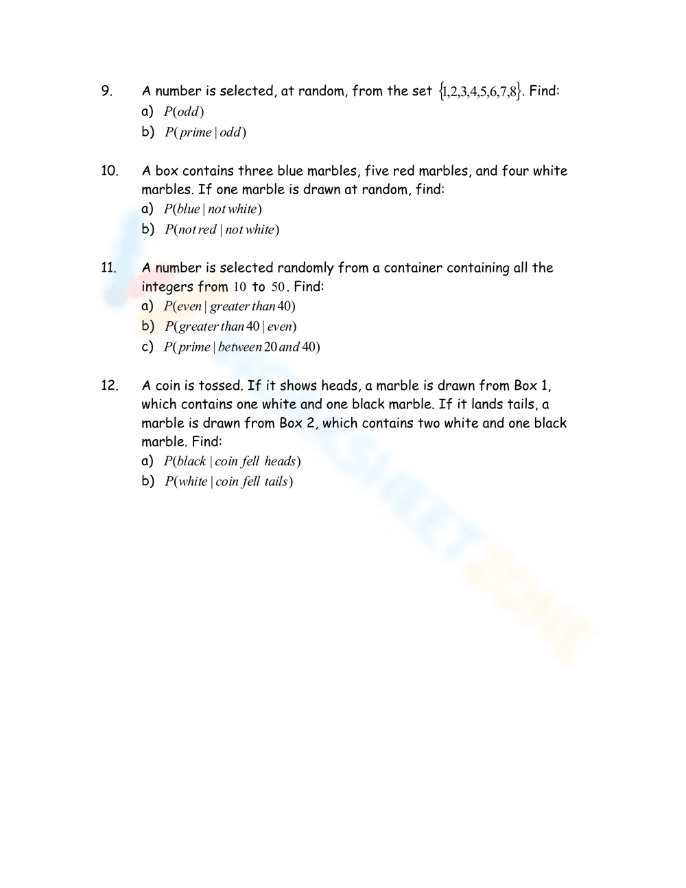 Conditional Probability Worksheet - Page 2