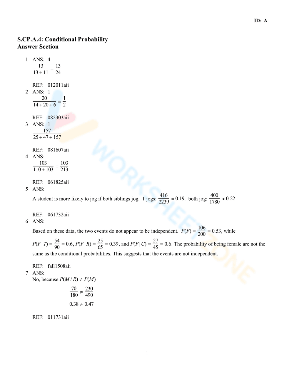 Conditional Probability Exercises - Page 5