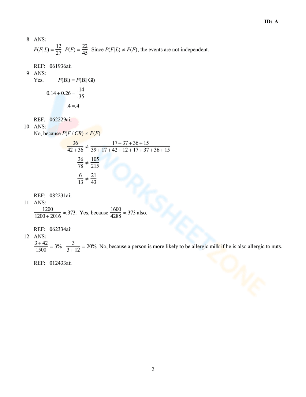 Conditional Probability Exercises - Page 6