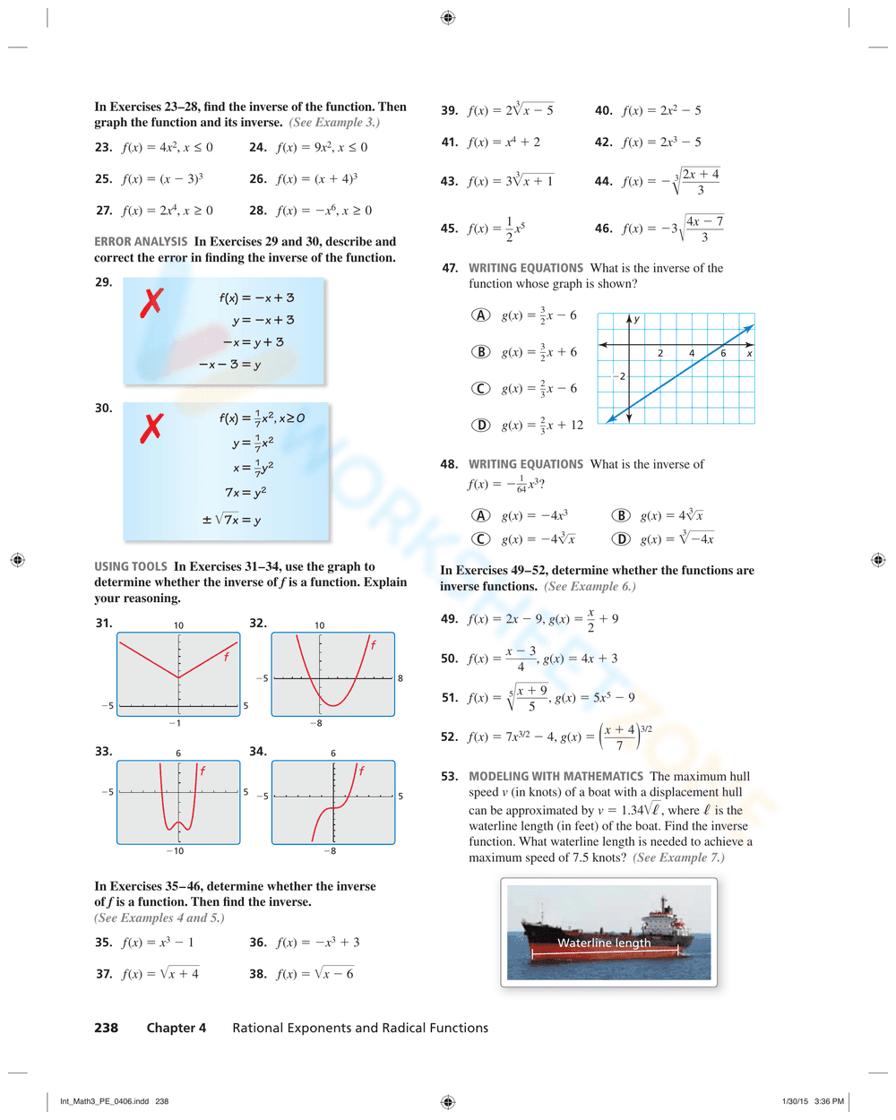 Practice Finding the Inverse of a Function - Page 8