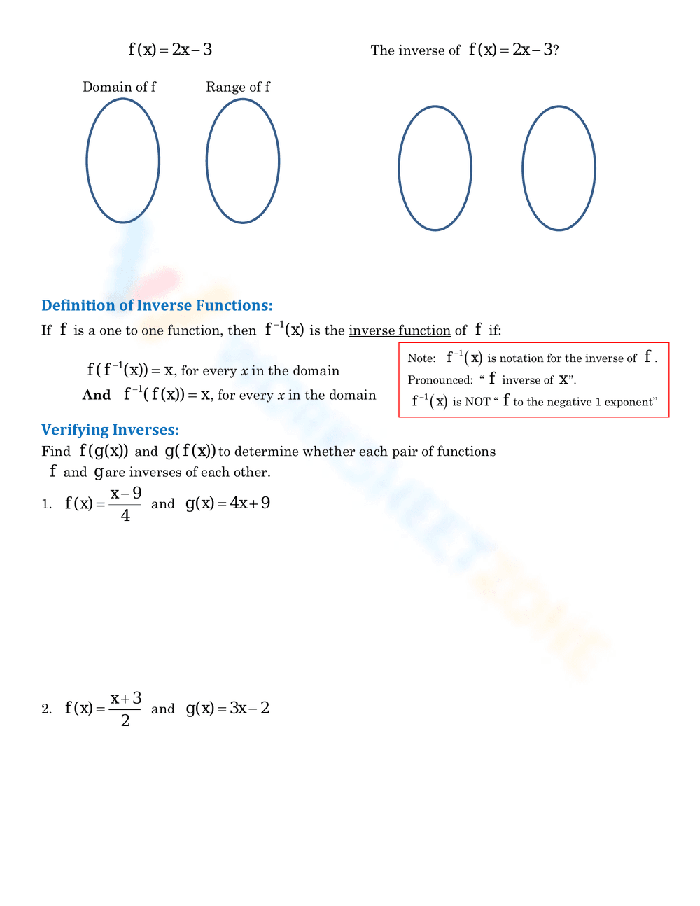 Mastering Inverse Functions: Practice Problems - Page 2