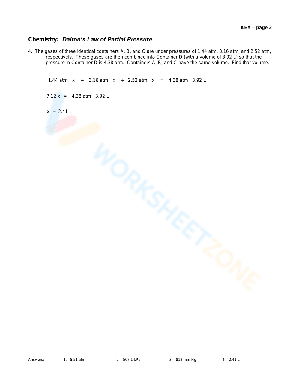 Dalton's Law of Partial Pressure - Page 3