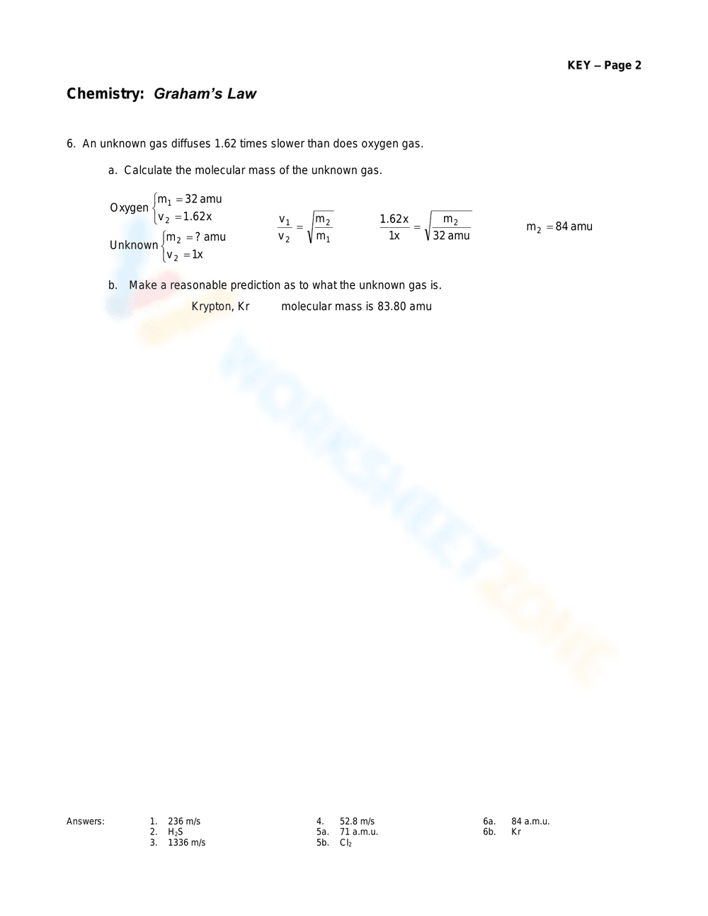 Graham's Law Worksheet - Page 2