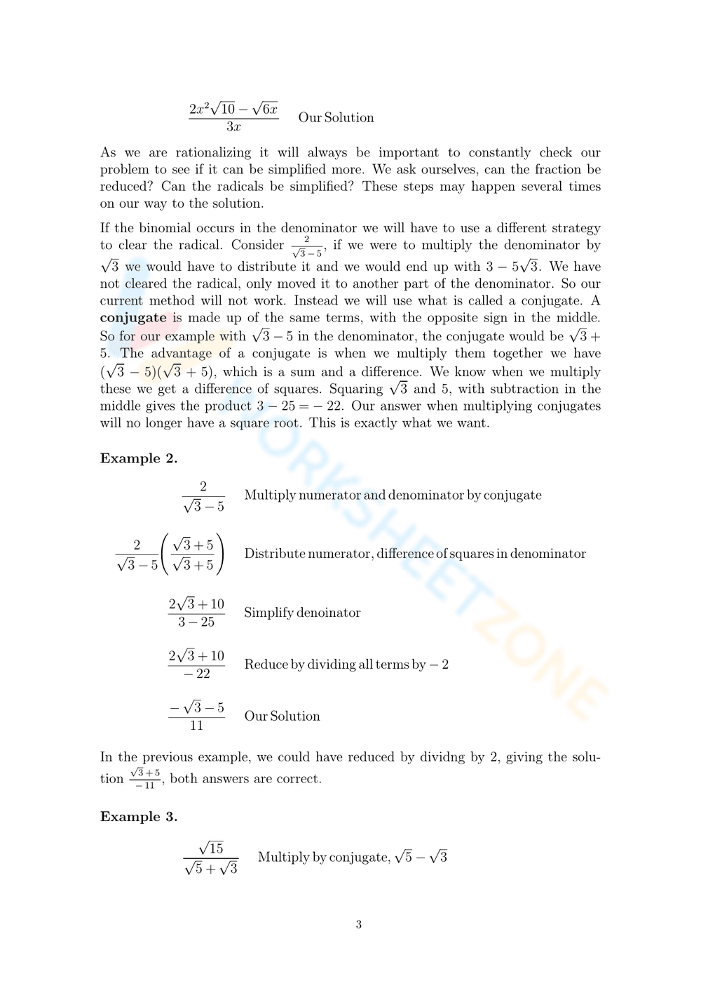 Updated Rational Denominator Practice Sheet - Page 3