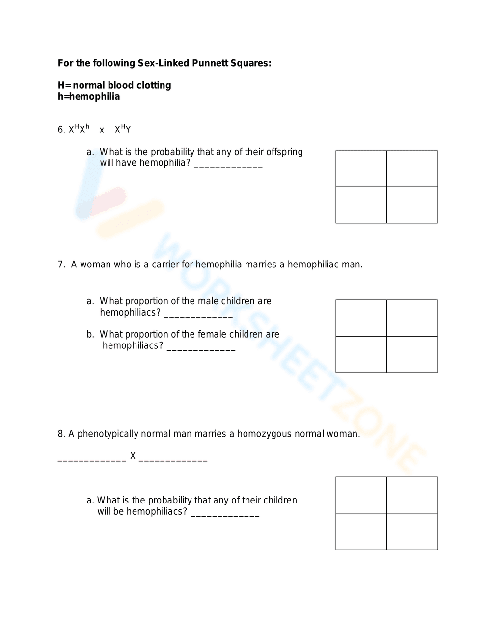 Sex-Linked Traits Practice: Genetics - Page 3