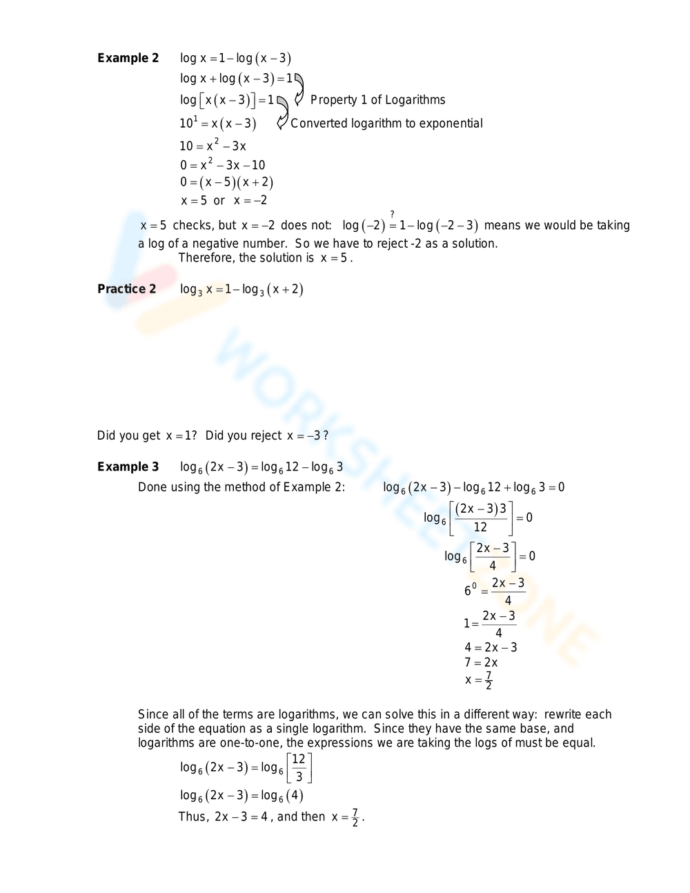 Logarithmic Equations: Step-by-Step Guide - Page 2