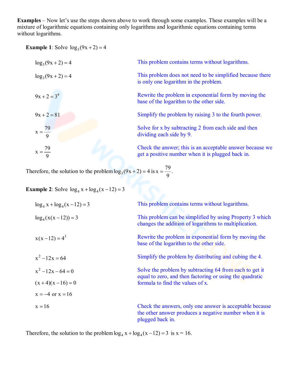 Solving Logarithmic Equations: Practice Problems - Page 5