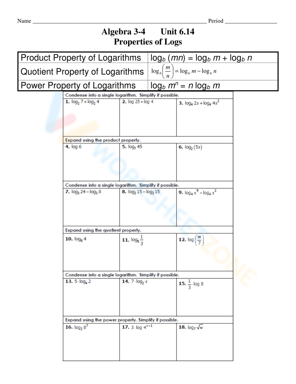 Practice Solving Logarithmic Equations Worksheet - Page 4