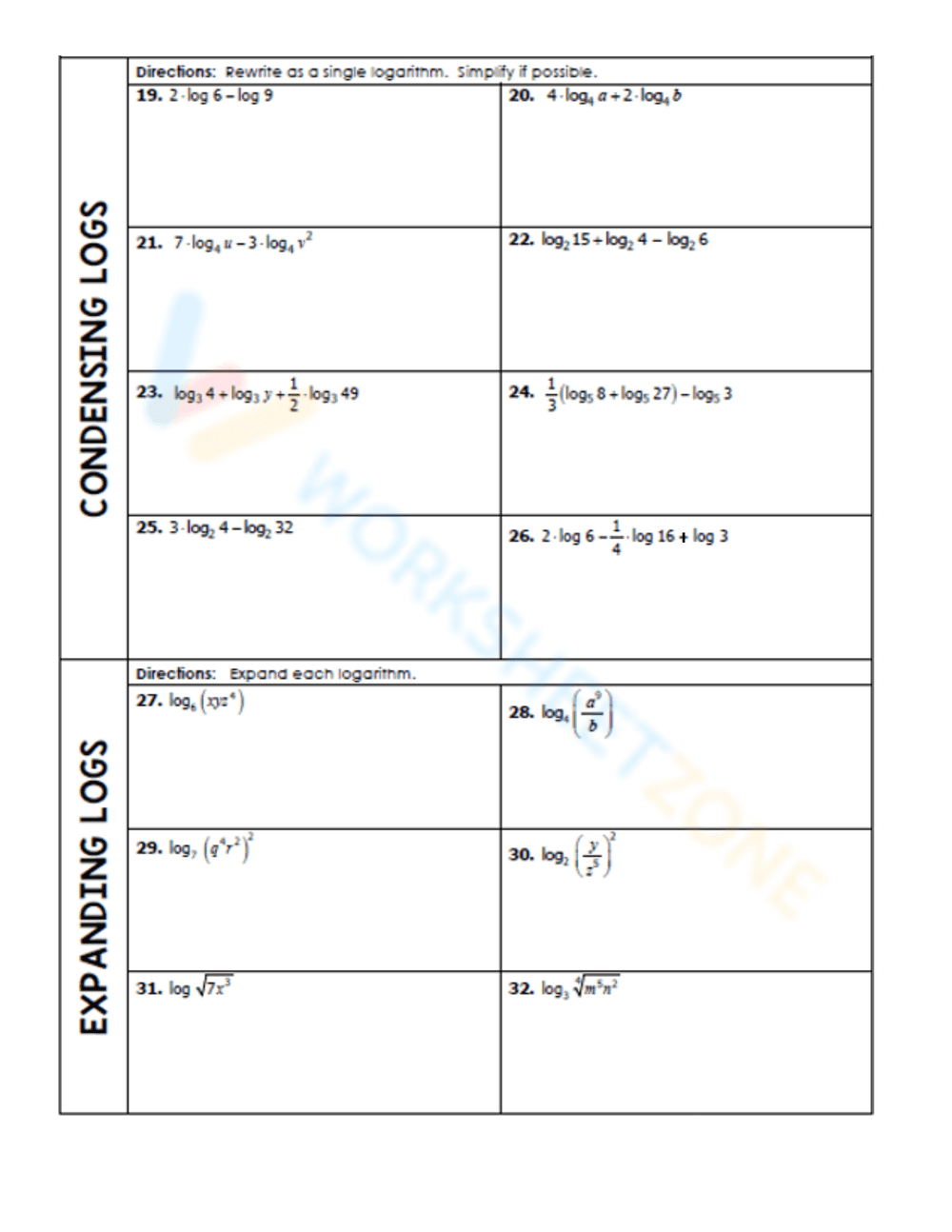 Practice Solving Logarithmic Equations Worksheet - Page 5
