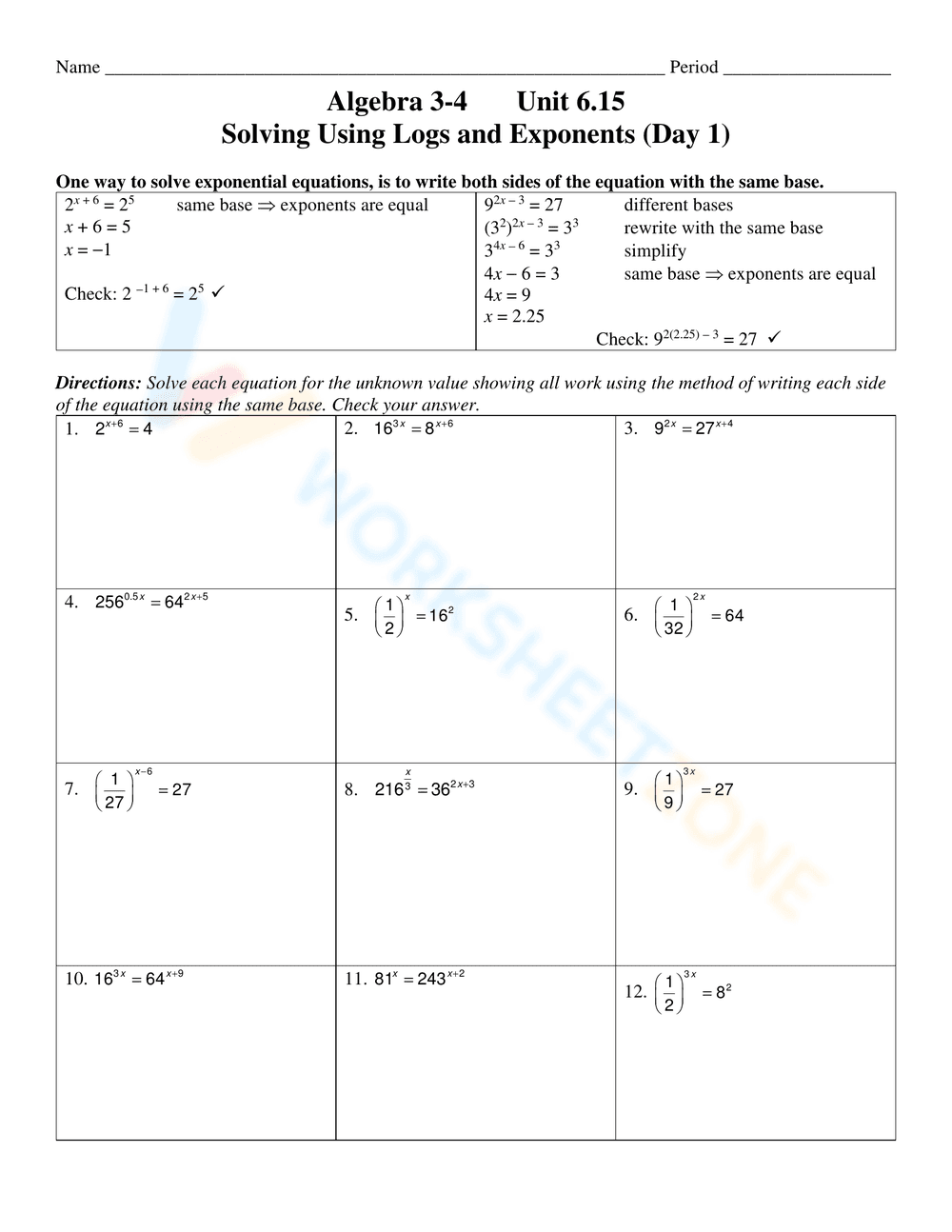 Practice Solving Logarithmic Equations Worksheet - Page 6