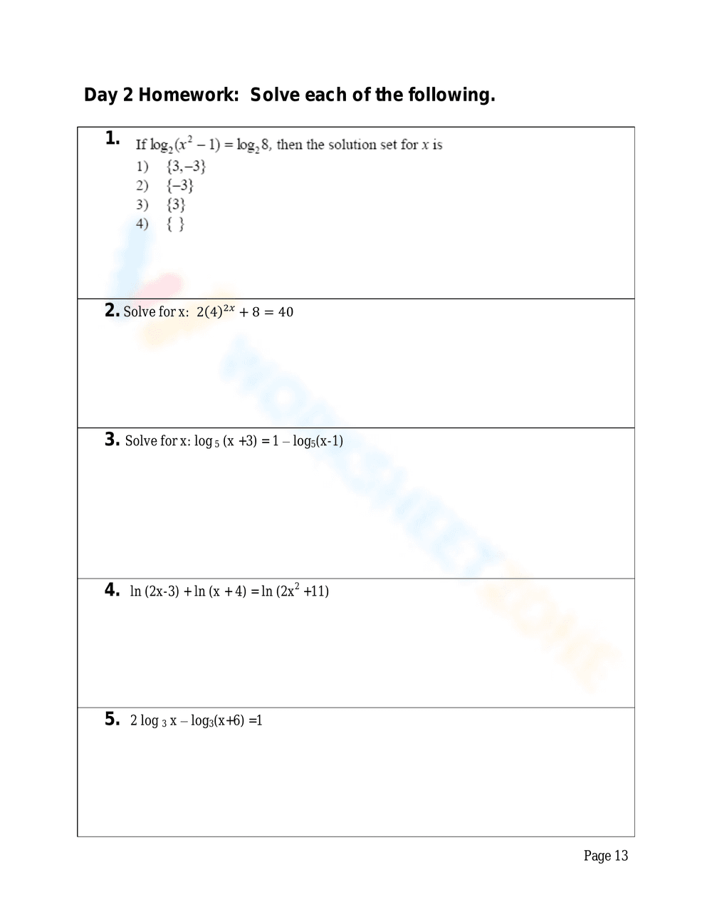 Advanced Logarithmic Equations Solving Practice - Page 12