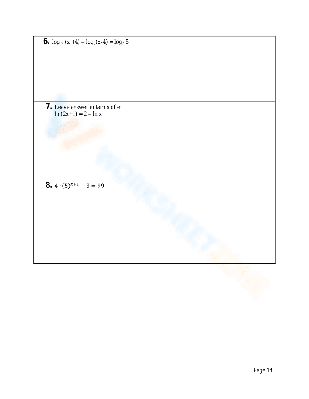 Advanced Logarithmic Equations Solving Practice - Page 13