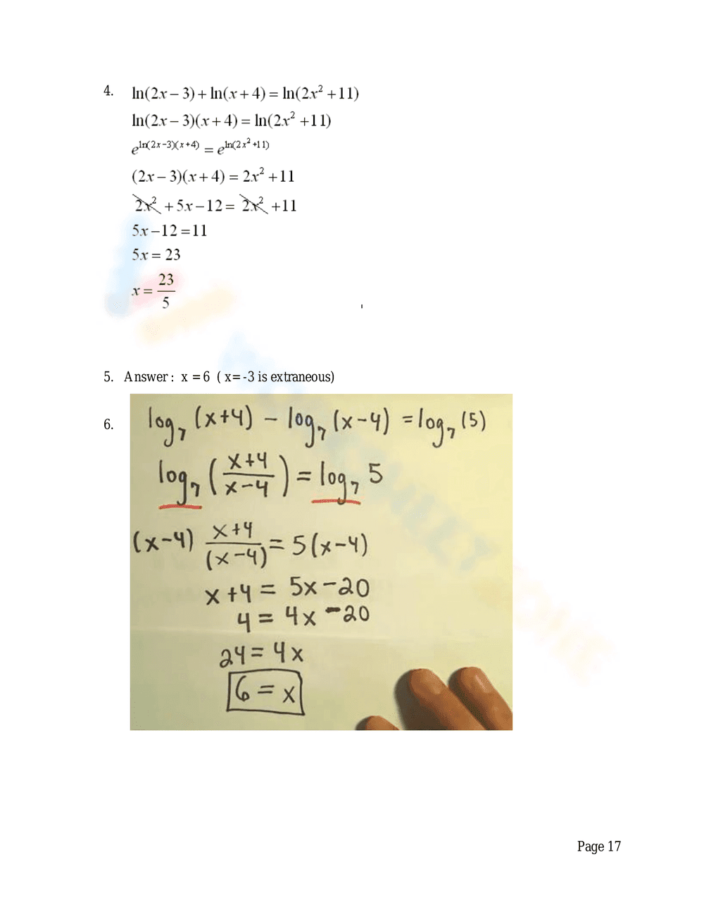 Advanced Logarithmic Equations Solving Practice - Page 16