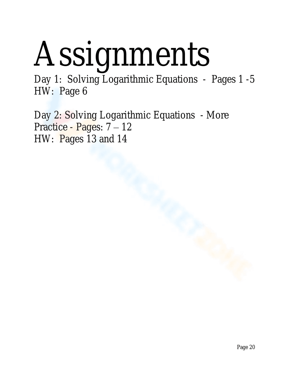 Advanced Logarithmic Equations Solving Practice - Page 19