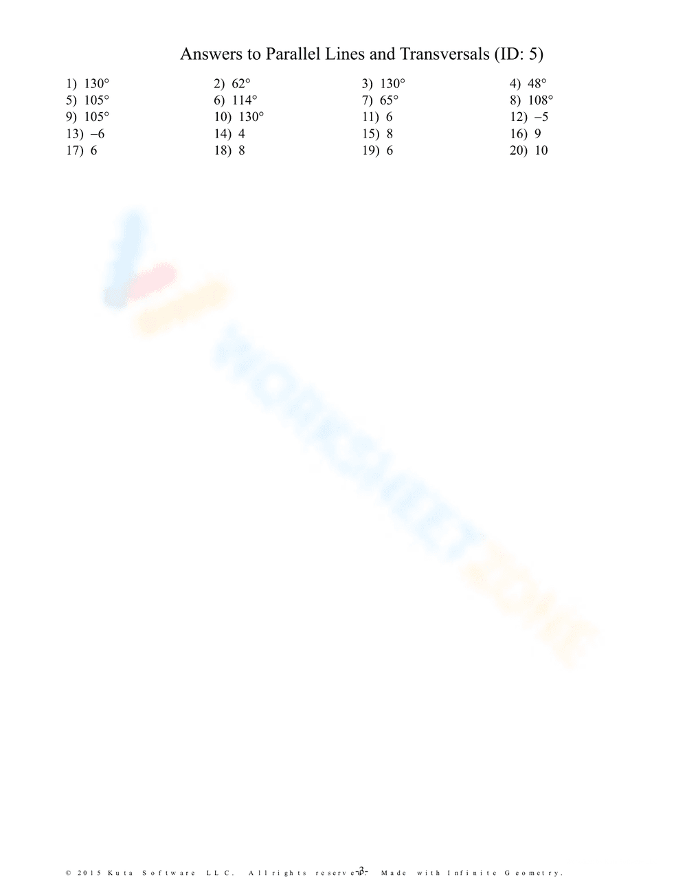 Parallel Lines and Transversals: Geometry Practice - Page 14