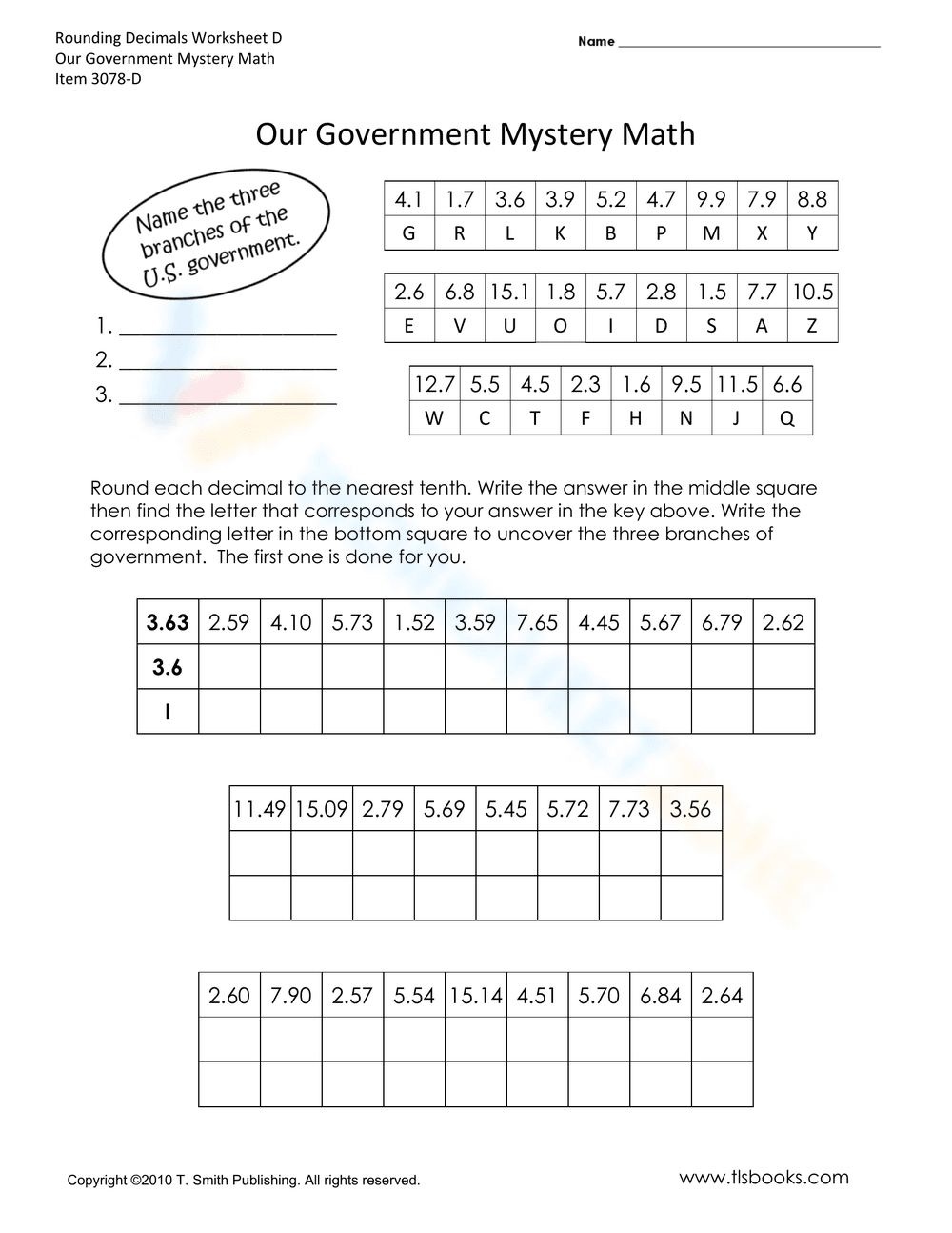 Practice Rounding Decimals with this Comprehensive Worksheet - Page 3