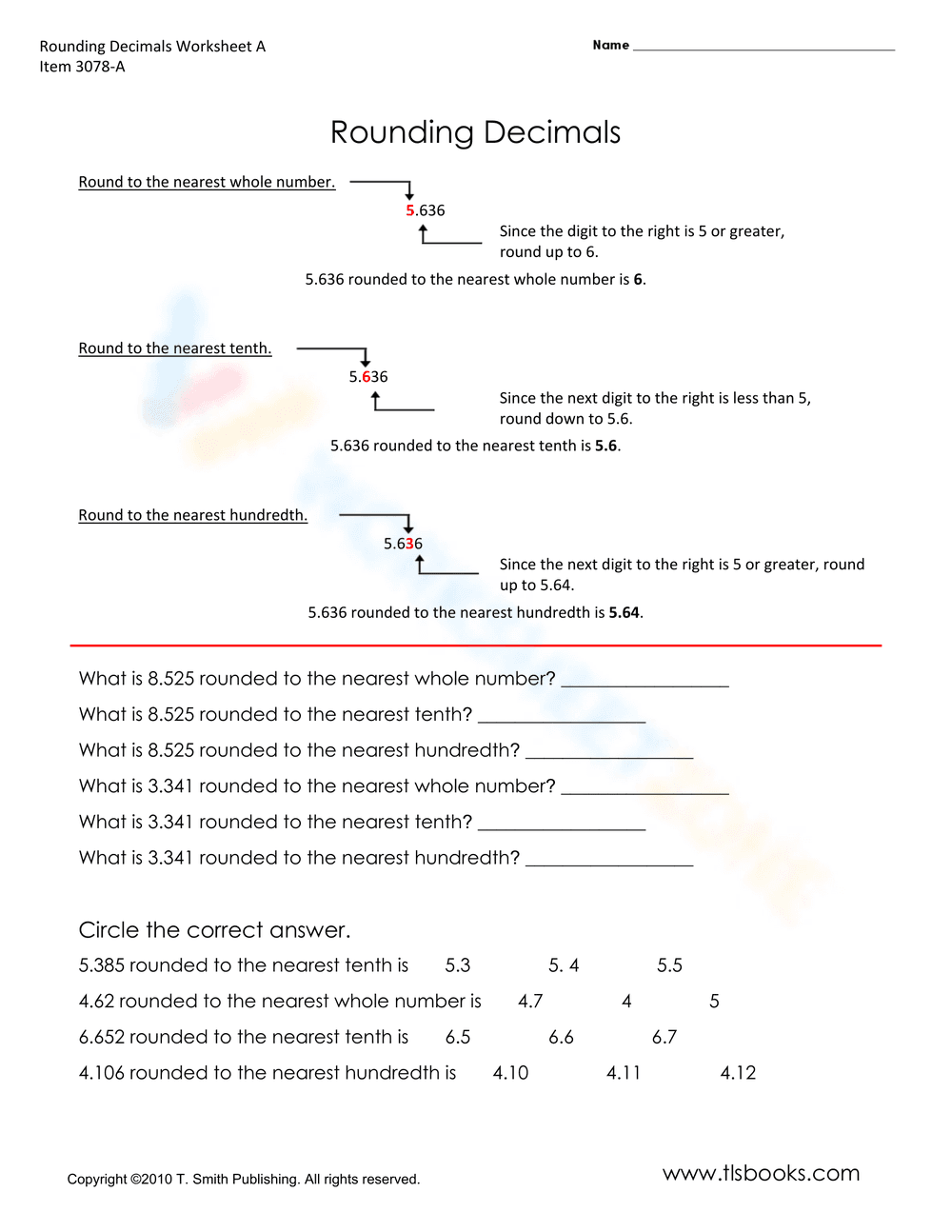 Practice Rounding Decimals with this Comprehensive Worksheet - Page 8