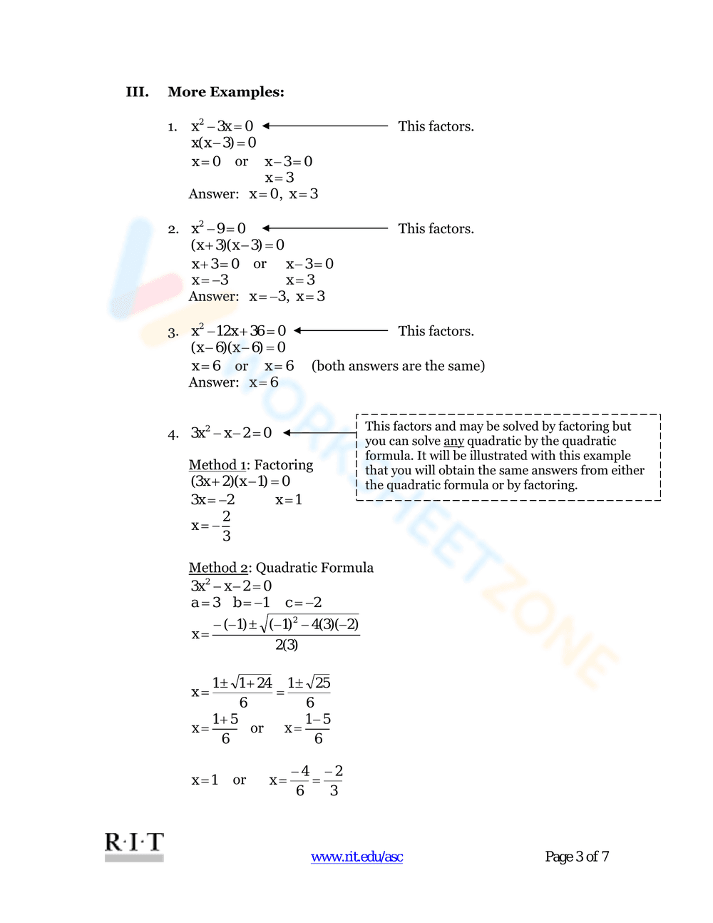 Practice Solving Quadratic Equations with This Worksheet - Page 3