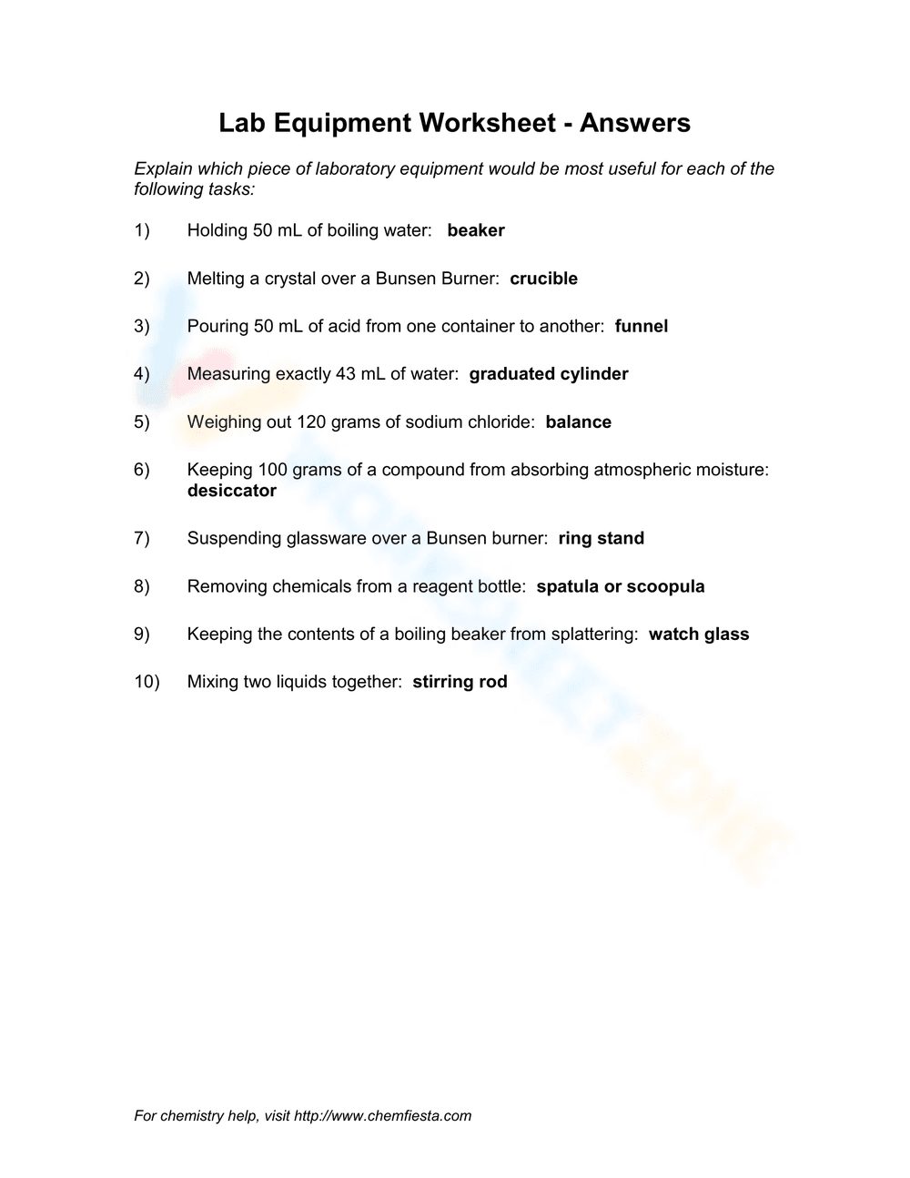 Identifying Lab Equipment: Science Basics - Page 2