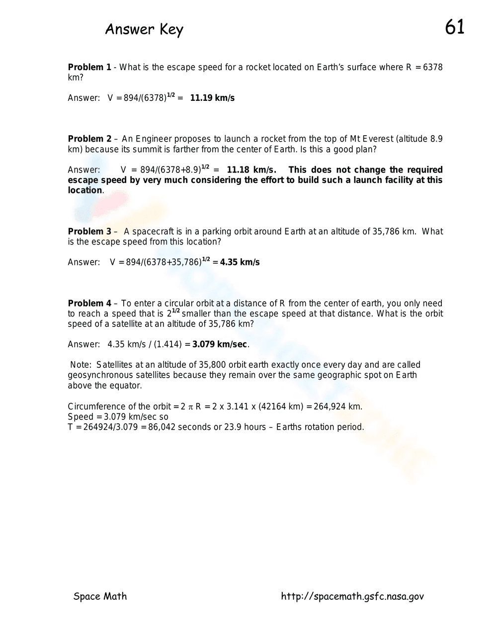 Gravity and Escape Speed Worksheet - Page 2