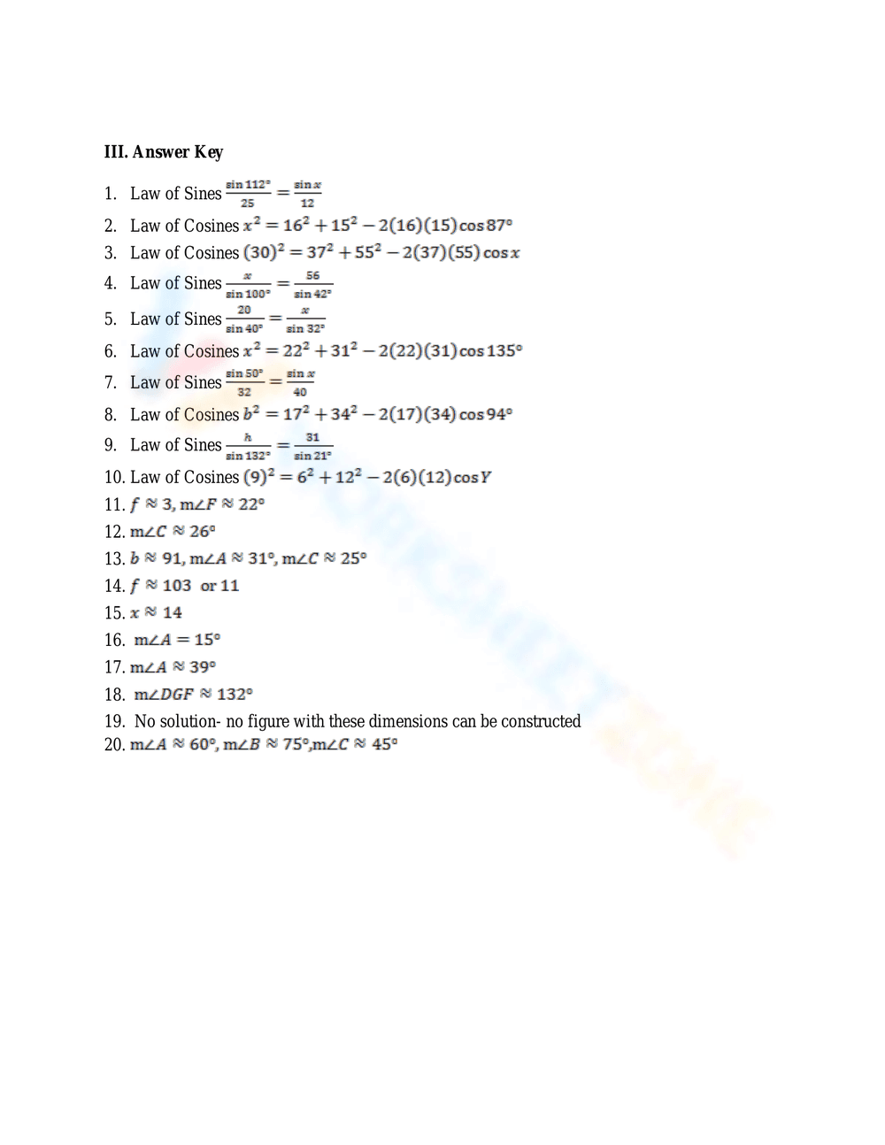 Apply the Law of Cosines - Page 6