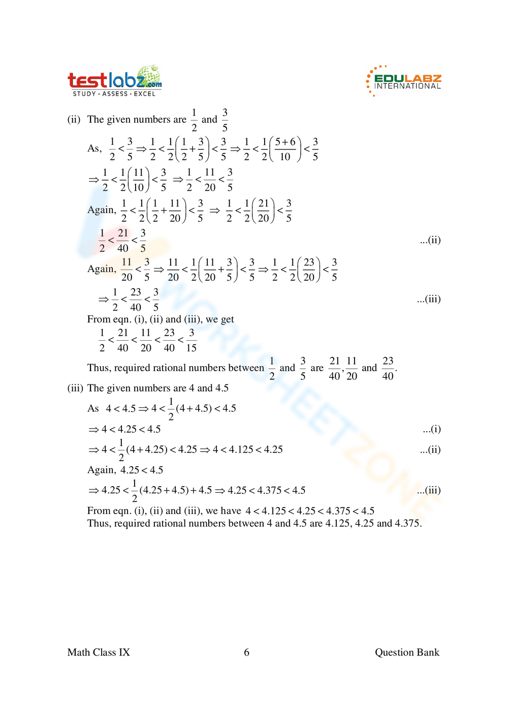 Worksheet on Rational and Irrational Numbers - Page 6