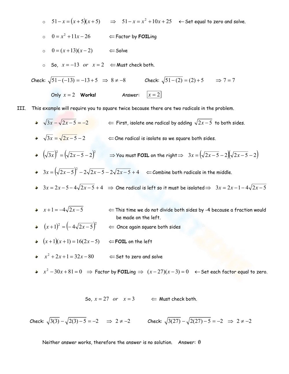 Solving Equations with Radical Expressions - Page 2