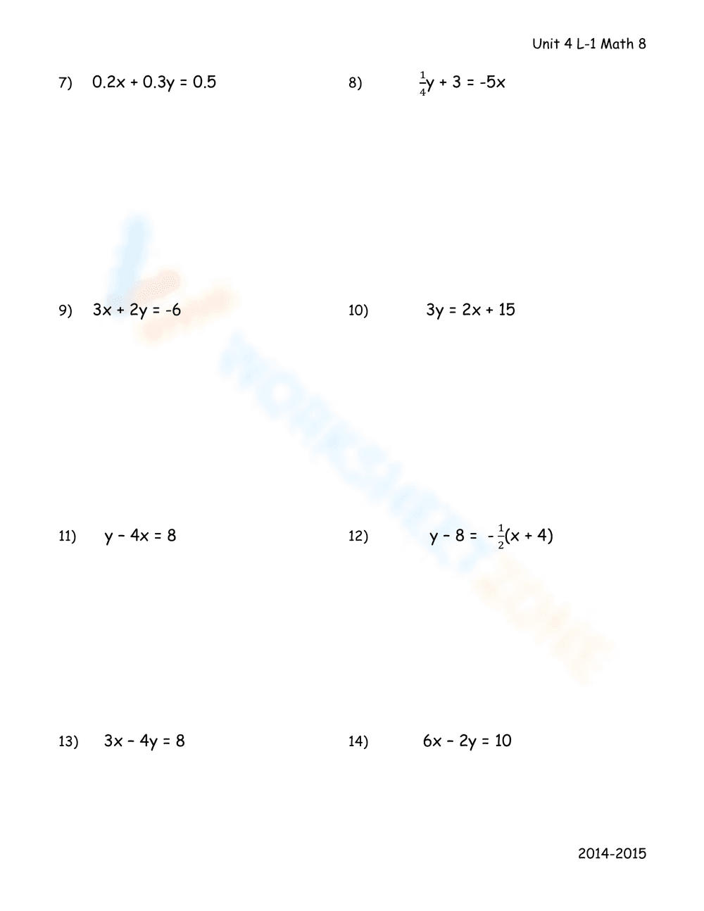 Solving for Y - Page 2