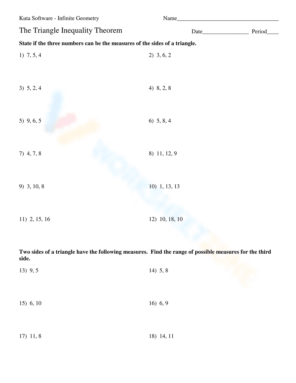 The Triangle Inequality Theorem - Page 1