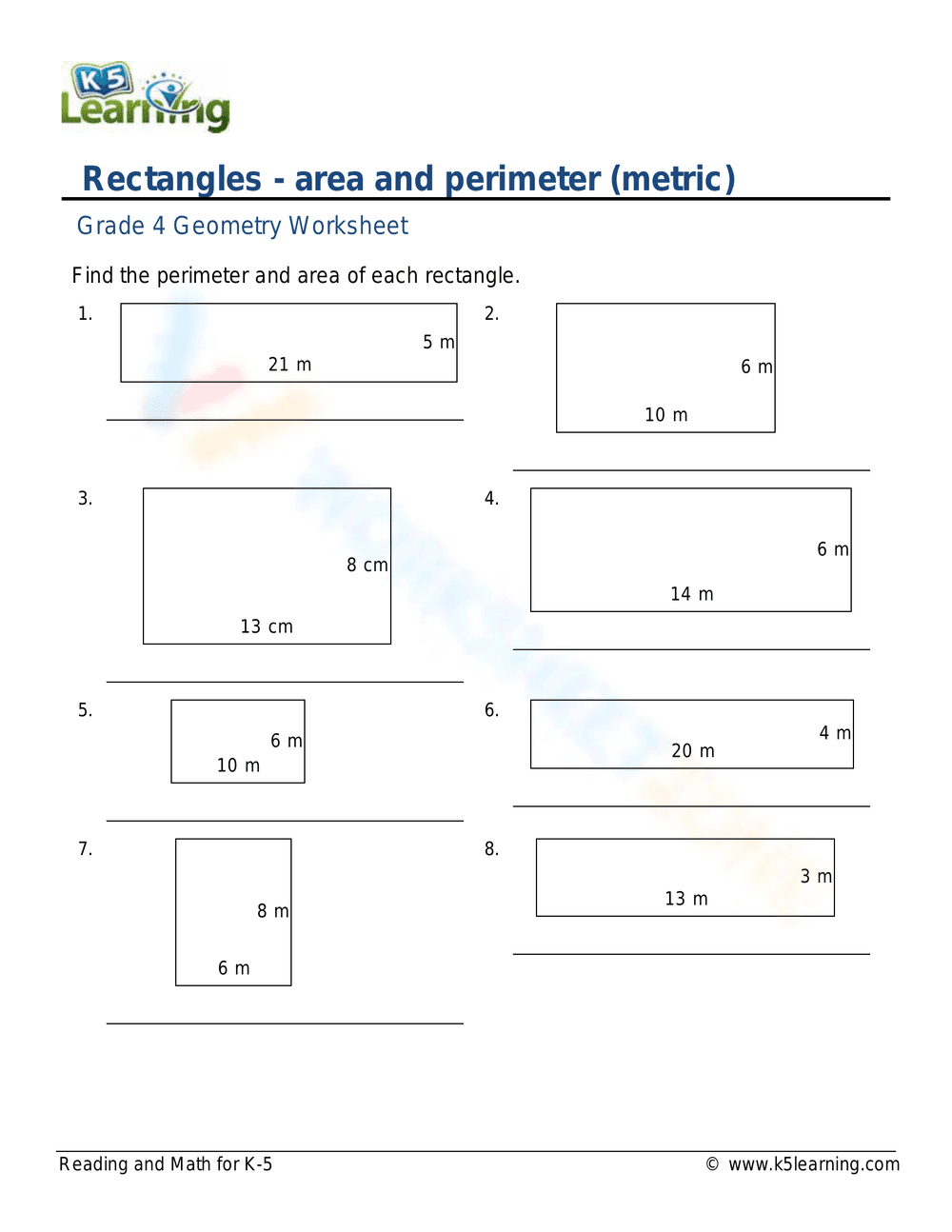 Area and perimeter - Page 1