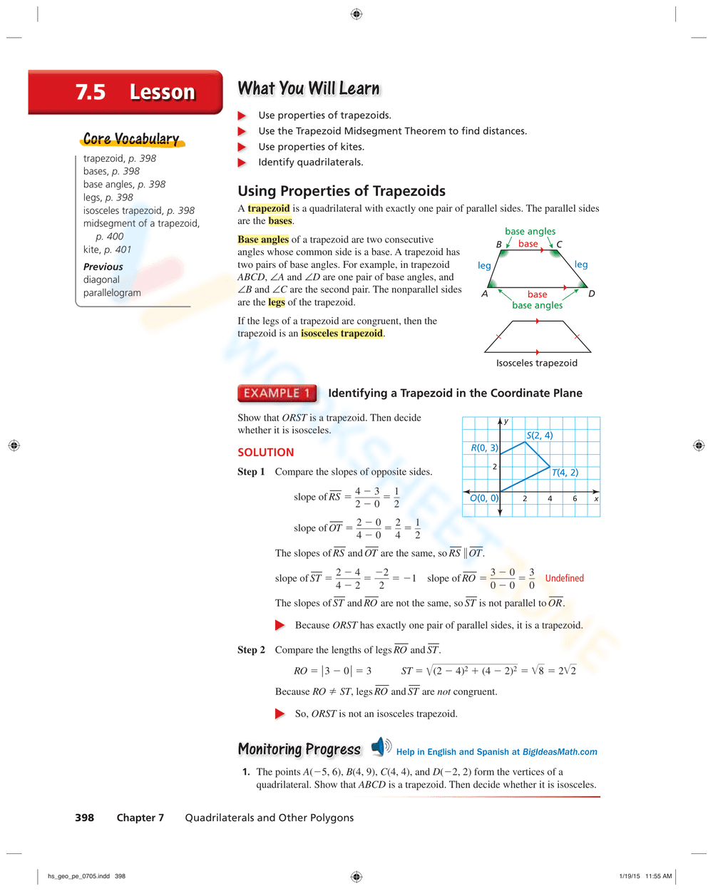 Properties of Trapezoids and Kites - Page 2