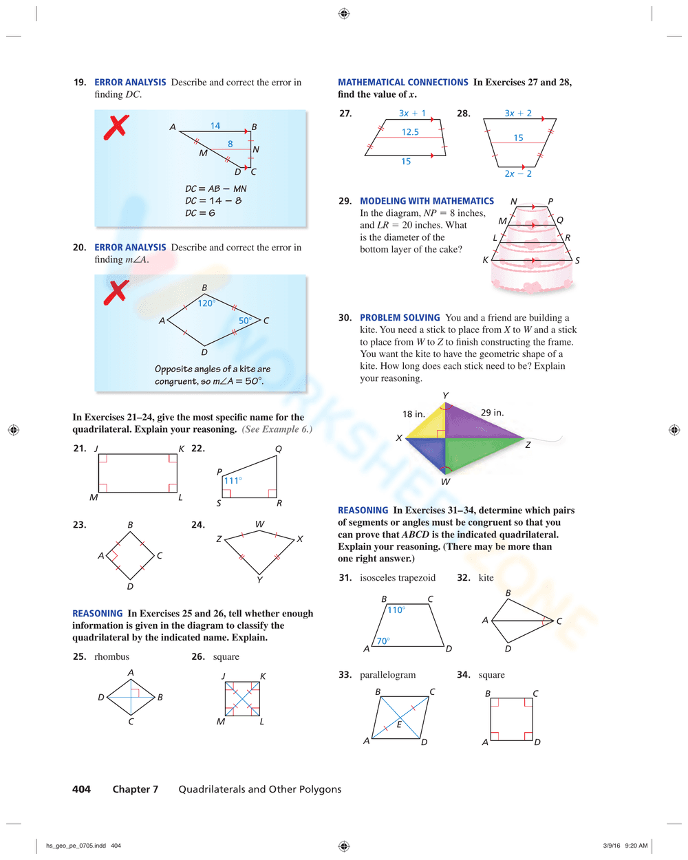 Properties of Trapezoids and Kites - Page 8