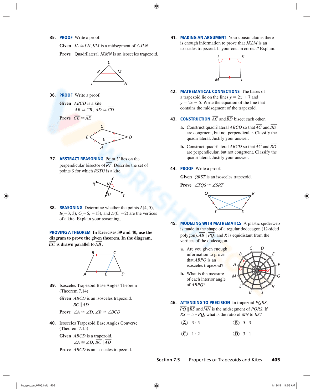 Properties of Trapezoids and Kites - Page 9