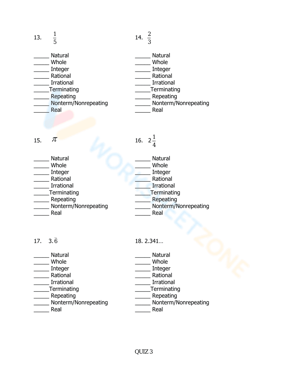 Exploring the Real Number System Worksheet - Page 2