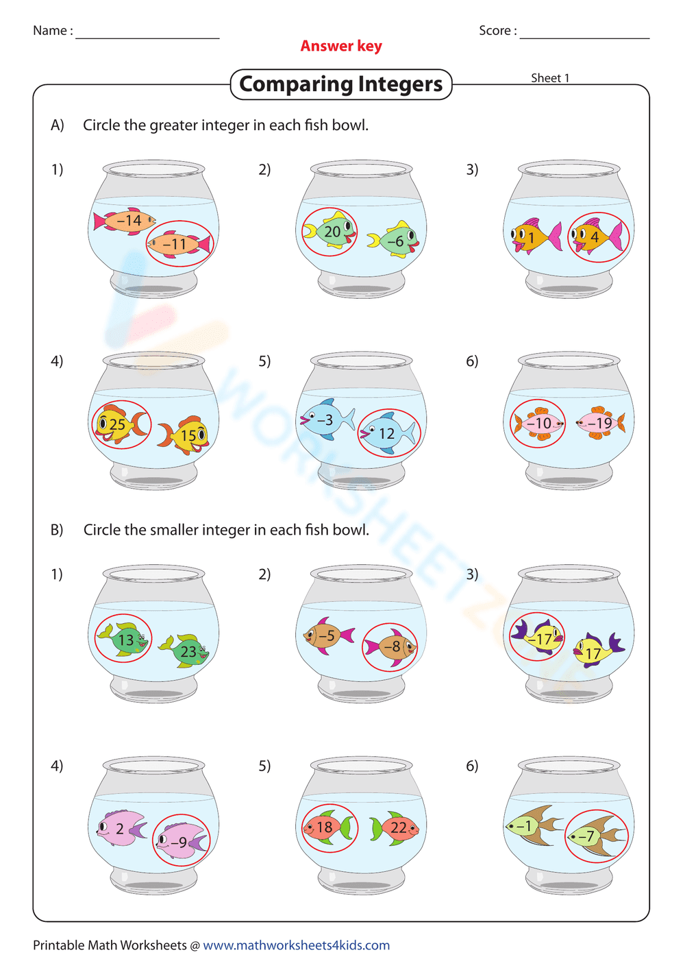 Practice: Greater Than and Smaller Than - Page 2