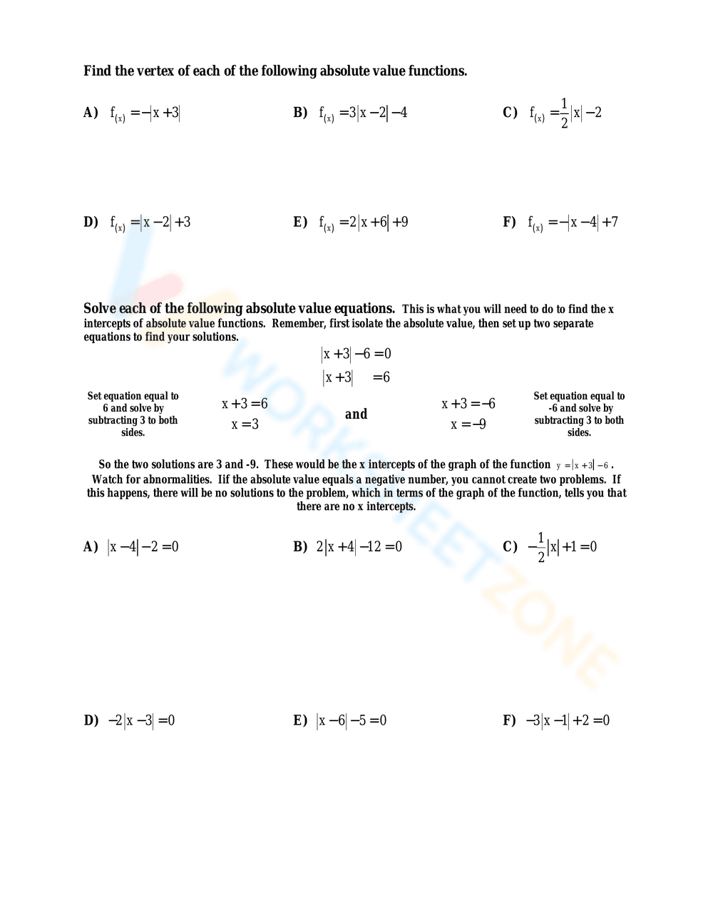 Absolute Value Functions - Page 6