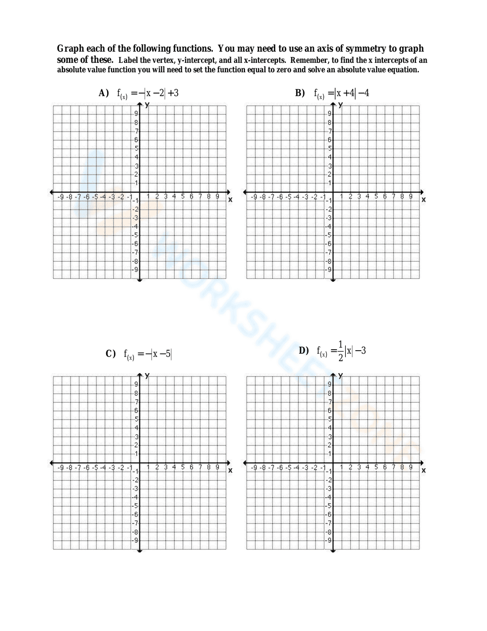 Absolute Value Functions - Page 8
