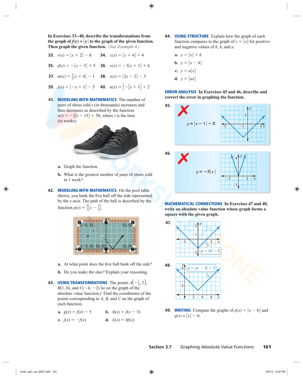 Graph Absolute Value Functions - Page 7